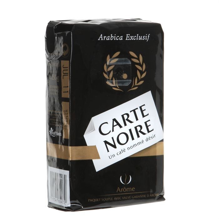 Paquets café moulu 100% arabica - carte noire - 2*250g