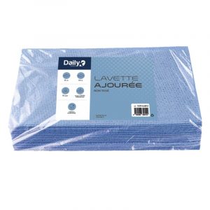 LAVETTE AJOURÉE NON TISSÉE 35X50CM BLEUE - SACHET DE 25
