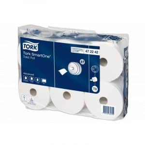PAPIER TOILETTE À DÉVIDAGE CENTRAL TORK SMARTONE T8 BLANC - 6 x 1 150 FORMATS 2 PLIS ECOLABEL