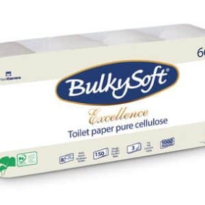 PAPIER TOILETTE PETIT ROULEAU BULKYSOFT® BLANC 150 FORMATS 3 PLIS ECOLABEL - COLIS DE 96