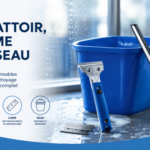 Grattoir, lame et seau